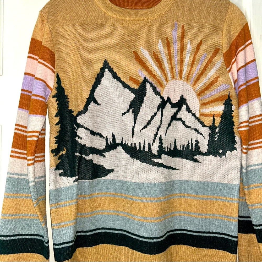 KAVU Hillrose Gold Valley Mountain Sweater Size Small - Picture 4 of 8